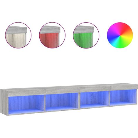 Maison Exclusive - Mobili TV con Luci LED 2pz Grigio Sonoma 100x30x30 cm (1/5)
