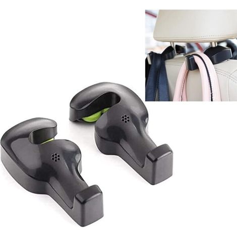 AHLSEN Universal Car Seat Support Hook for Grocery Bags and Cloth Handbags (Black - Set of 2) (1/5)