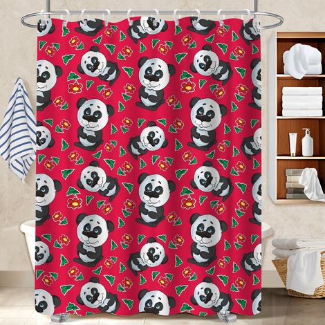 Rideau de douche tissu polyester 180x180 avec œillets cache baignoire pour délimiter l’espace dans une salle de bain ouverte (1/5)