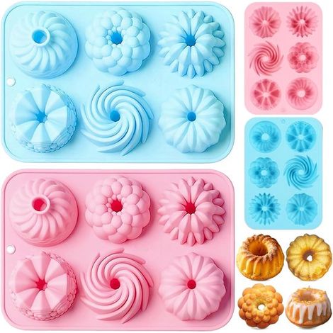 2 mini stampi in silicone per turbanti, ciambelle e muffin (1/5)