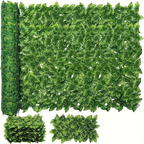 Écran d'Intimité en Lierre Artificiel pour Clôture, Haie Artificielle, Panneaux de Haie Faux, Décoration de Jardin Extérieur, 100cm x 300cm