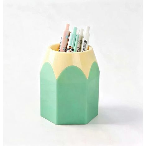 Porte-crayons coloré grande capacité organisateur de bureau pour le bureau et l'école vert nordique (1/5)