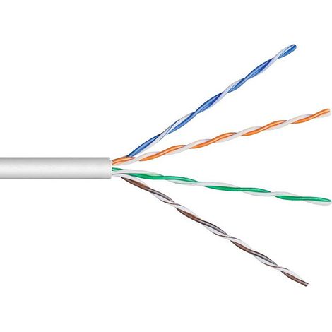 Câble réseau UTP Cat.6 monobrin solide 250MHz PVC blanc - Vendu au mètre - HOROZ