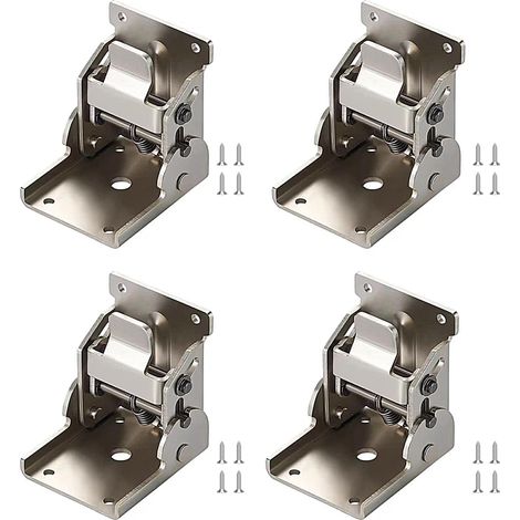 Pied de Table Pliable Charnière 90° - 4 PCS Charnières Autobloquantes Charnières de Support Autobloquantes avec Vis Idéales pour Meubles comme