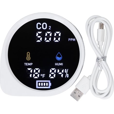 Analyseur de qualité d'air WiFi, affichage numérique température humidité haute précision, détecteur CO2 intérieur pour maison agriculture (1/5)