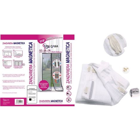 TrAdE Shop Traesio - Zanzariera Adesiva Per Finestre 150 X 250 Cm Bianco Tenda Balcone Terrazzo 12773 - (1/3)