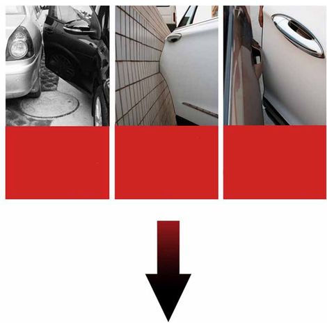 4 bandes PVC noires de protection de bord de porte auto 110x15mm, protège-chocs anti-rayures décoratif pour berline, camion, SUV (1/5)