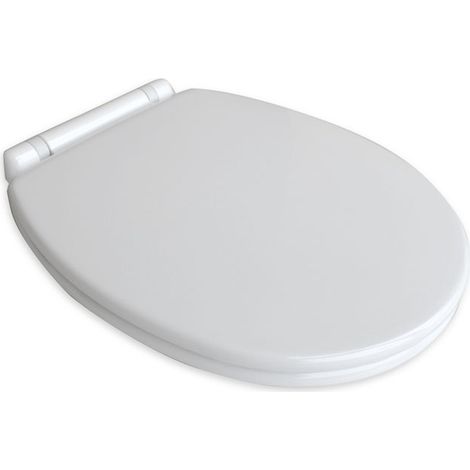 Abattant WC universel bi-composant blanc Star a' section pleine 43,6 x 37,2 cm en mate'riau composite thermoplastique (1/5)