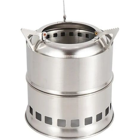 Poêle à bois portable pliable pour le camping, réchaud de cuisson portable et coupe-vent (1/3)