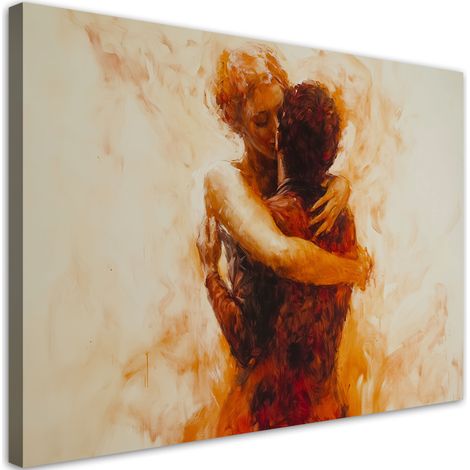 Tableau déco Couple amoureux Abstraction de nu Beige 100x70 (1/5)