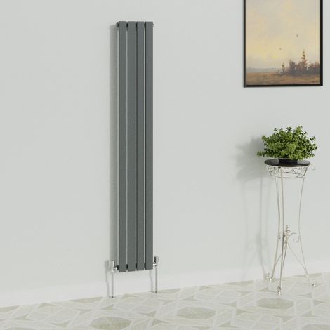 WarmeHaus Vertical 1800x272mm Flat Radiator Anthracite Single (1/5)