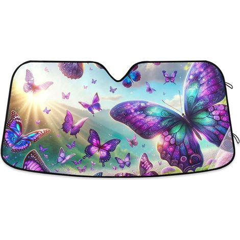 Pare-soleil de voiture pliable pour pare-brise voiture, rose (1/5)