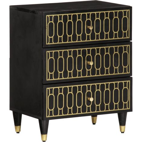 Mesita de noche madera maciza de mango 50x33x60 cm vidaXL (1/5)