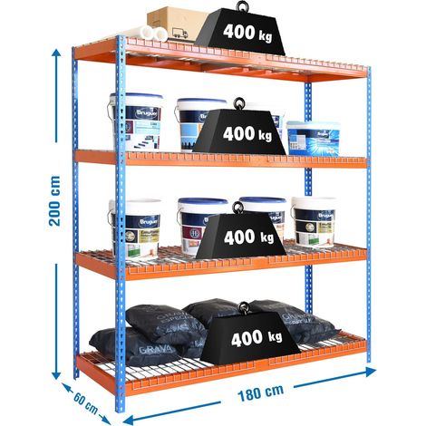 Simonrack Lagerregal Ecoforte blau und orange 2000x1800 mm