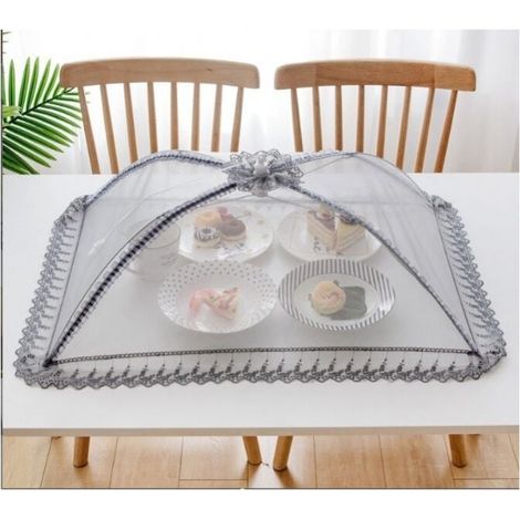Cloche alimentaire en maille de qualité supérieure -50 x 70 cm - Réutilisable et pliable - Pour pique-nique, extérieur -Protège les aliments contre les mouches, les insectes, les moustiques (1/4)