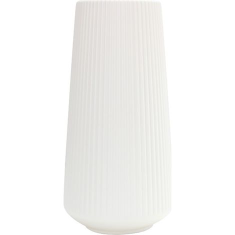 Vaso da fiori decorativo moderno e minimalista in plastica opaca effetto ceramica, spesso, per soggiorno, camera da letto e ufficio, modello 3515, colore bianco.