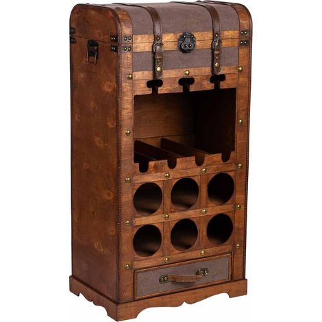 Baul botellero de madera 44x30x85h cm (1/5)