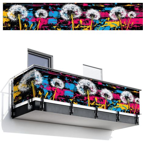 SCHERMO PER LA PRIVACY DEL BALCONE Arte di strada - Colorato - Muro 500x95 cm (1/4)