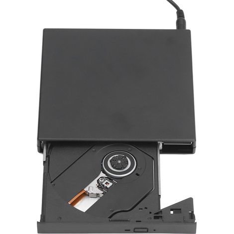 Tragbares und schlankes externes CD/DVD-Laufwerk mit USB-Anschluss für Laptops, kompatibel mit Windows und Linux. Tragbarer CD-Brenner für Laptops. (1/5)