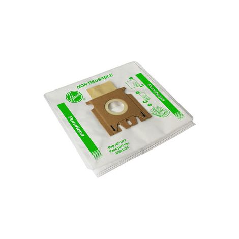 HOOVER H73 Sacs pour Aspirateurs Hoover, Compatibles avec lAspirateur Traineau Athos, sacs d'origine en microfibre, pure EPA, paquet de 4 sacs (1/10)
