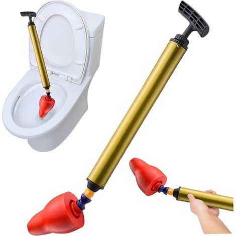 Bouchon de vidange de Toilettes, Piston à air ABS Multifonction pour déboucher WC Baignoire évier, Outil de dépannage Maison Salle de Bain Cuisine Garage (1/5)