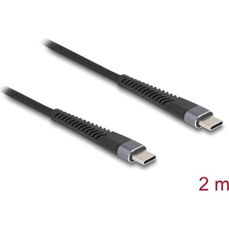 Delock Cable USB 2.0 USB Type-Câ¢ macho a macho con protecciÃ³n de flexiÃ³n extendida 60 W 2 m