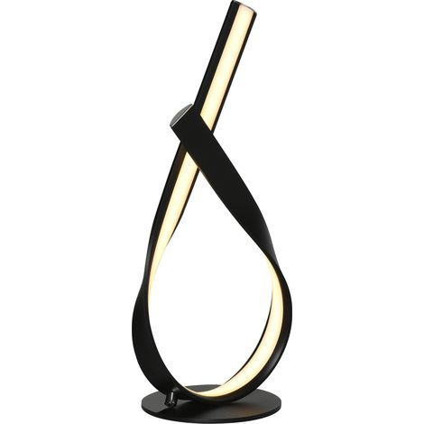 Accessoires pour luminaire d'extérieur Lampe à poser design contemporain - lampe de table design spirale - dim. 21L x 15l x 43H cm - alu. noir LED blanc chaud (1/5)