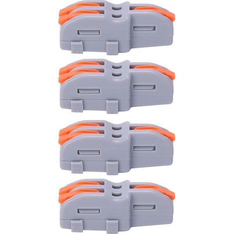 20 borniers rapides 1 entrée 2 sorties, connecteurs de câblage en forme de T à poussoir, répartiteurs de câblage SPLF12A (orange) (1/5)