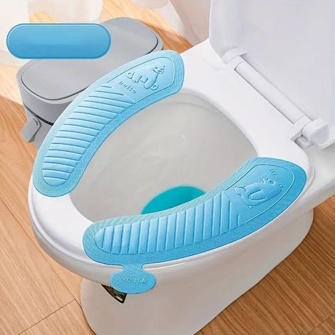 Dicker, wasserdichter, tragbarer, selbstklebender Toilettensitzbezug mit Massagemuster für Komfort und tägliche Hygiene