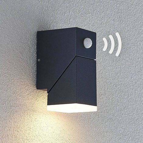 [GEBRAUCHT] B-Ware Lindby Wandleuchte Außen anthrazit Sally LED Gartenlampe mit Bewegungsmelder (1/2)