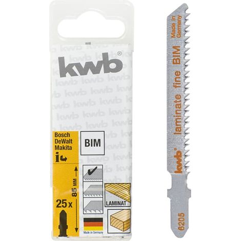 KWB 25x Stichsägeblatt T 101 BIF für Laminat, gerader Schnitt, Zubehör Stichsäge (1/3)