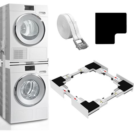 Supporto universale per lavatrice/asciugatrice, con cavo a cricchetto bianco, 46-66 cm [Classe energetica D] (1/5)