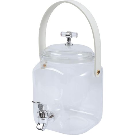 Pichet de boisson automatique de taille familiale, robinet à flux lisse, base antidérapante, idéal pour l'eau citronnée, les thés glacés, les fêtes, distributeur de boissons avec robinet et (1/5)
