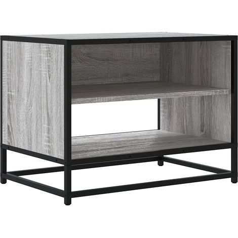 Meuble TV industriel avec grand rangement 61 x 40 x 46 cm style contemporain en bois d'ingénierie gris (1/5)