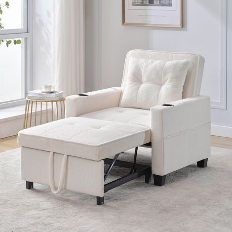 Fauteuil convertible 3-en-1 avec porte-gobelets et port usb (1/5)