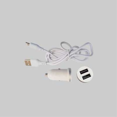 Caricatore usb da auto con cavo di ricarica 2,1a - 2 usb- 100 cm - attacco micro usb (1/2)