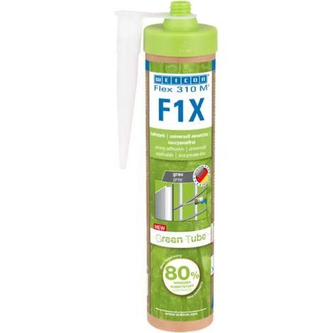 Weicon Green Tube Flex 310 M F1X gris 280 ml - Colle et mastic polymère MS élastique, forte adhérence initiale, pour métaux, plastiques, bois, verre, pierre et films EPDM, pour applications intérieure
