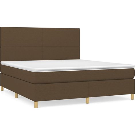 Maison Exclusive - Sommier à lattes de lit avec matelas Marron foncé 160x200 cm (1/5)
