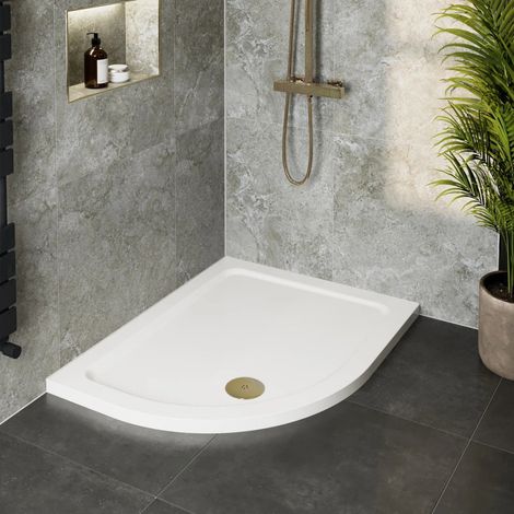 1200 x 800mm Low Profile Offset Quadrant Shower Tray and Waste - Left Hand (1/3)