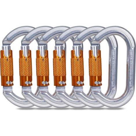 Aluminum Locking Carabiners for Climbing, Mountaineering and Recalling - Heavy Duty (1/5)