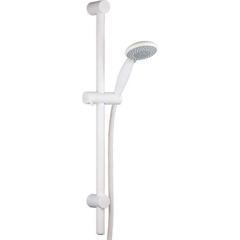 Komplette Duschstange in matt weiß Damast renovo 2.0 15375  weiß matt