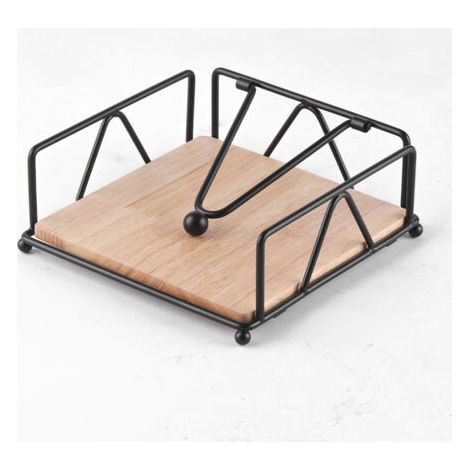 Porte-serviettes avec accoudoirs design industriel bois et acier noir mat(noir) (1/5)