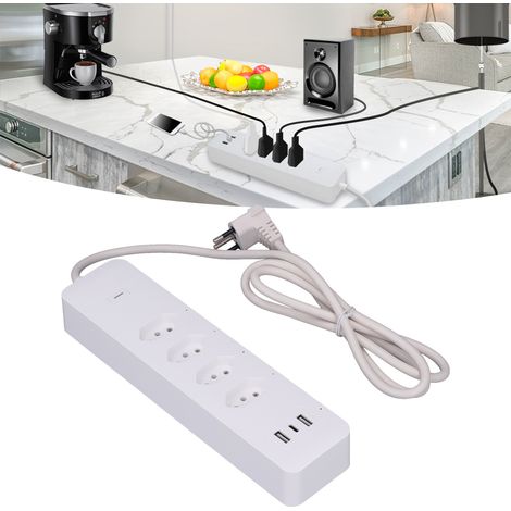 Multiprise intelligente pour parasurtenseur Tuya WiFi avec 4 prises contrôlées individuellement, 2 ports USB et 1 port USB-C, 10 A, 250 V, prise brésilienne (1/5)