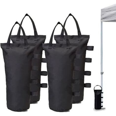 Lot De 4 Sacs De Lestage, Poids De Jambes Pour Tente Pop-Up, Poids De Tonnelle, Poids De Tonnelle, Lesté Pour Tonnelle, Parasol De Terrasse, Noir (1/5)
