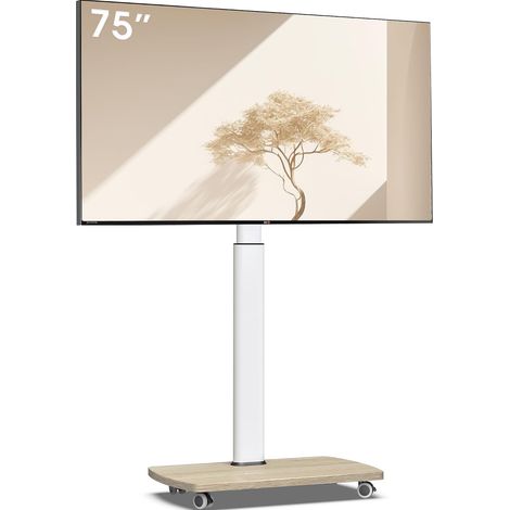 Support TV roulettes pour TV de 43-75 Pouces - Support TV sur Pied Plus Haut 1306 MM-1626 MM Pivotant 50° Inclinaison 12° jusqu'à 50 KG Max. VESA 600x400mm (1/5)