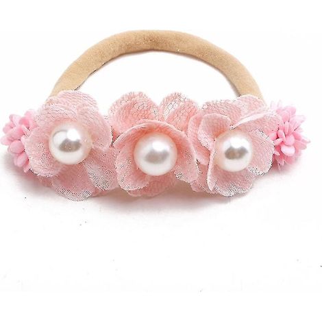 Baby-Haarreif mit künstlicher Blume, aus weichem, elastischem Nylon, im Prinzessinnenstil, niedlich, für Neugeborene und Kleinkinder - 11 (1/5)