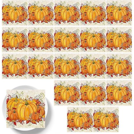 Serviettes en papier Thanksgiving 20 Pièces Décoratives Absorbantes Essuie-mains en papier pour Anniversaire Mariage Fête Célébration Maison Cuisine Salle à Manger