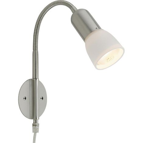 Lampada da parete lettura Flexo Spot mobile soggiorno camera da letto lampada in vetro satinato