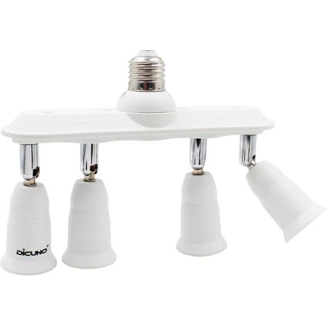 4 en 1 E27 Convertisseur de douille Horizontal, Répartiteur E27 (1/5)