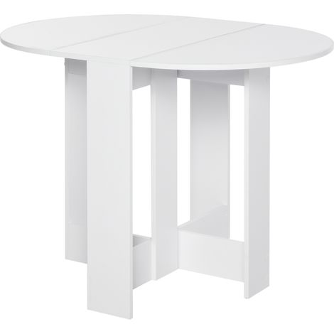 Beyamis Platzsparender Klapptisch, klappbarer Esstisch für kleine Räume, Küche, Esszimmer, Weiß